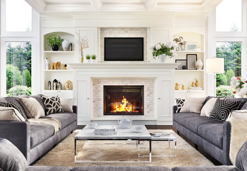 Luxury living room in neutral colors